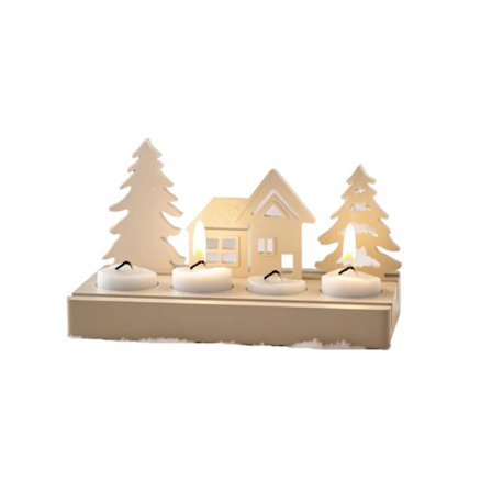 Liten Ljusstake Julgran Hus Silikonform, 3D Julgran Ljusstake Epoxiharts Gjutform för Juldekoration