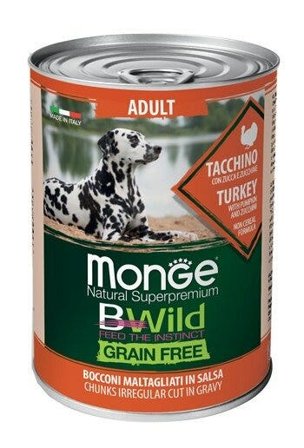 Monge B Wild Grain Free All Breeds Con Tacchino Zucca Zucchine