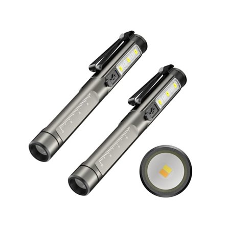 Medicinsk lommelygte til sygeplejersker 2-pak lomme lommelygter med clips til læger LED lommelygter inspektionslys sort