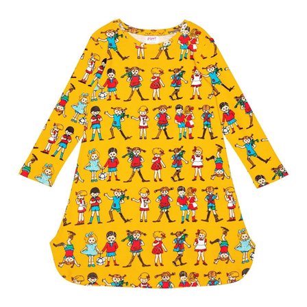 Pippi Långstrump Pippi med vänner-nattlinne gul