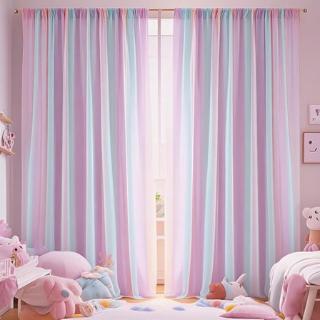 2 stk. Regnbuefargede Skjære Gardinlengder for Soverom/Temafest/Bryllup/Fotobakgrunn, Gardinlengder med Kanal 213 cm