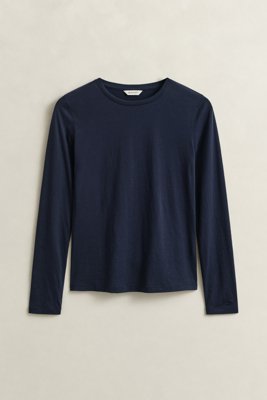 GANT - Lett bomull t-skjorte med lange ermer til dame evening blue