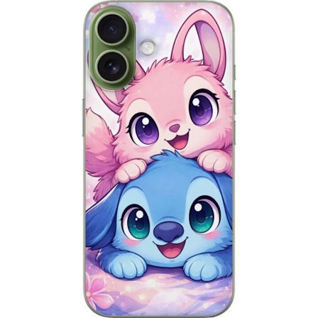 Kompatibel Mobilcover til Apple Apple iPhone 17 Sød kawaii illustration med pink og blå fantasidyr, store øjne og bløde farver perfekt til børnev