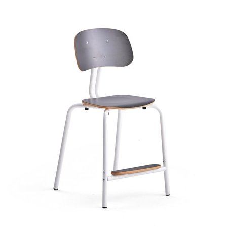 Classroom chair YNGVE, 4 legs, white, anthracite, H 520 mm