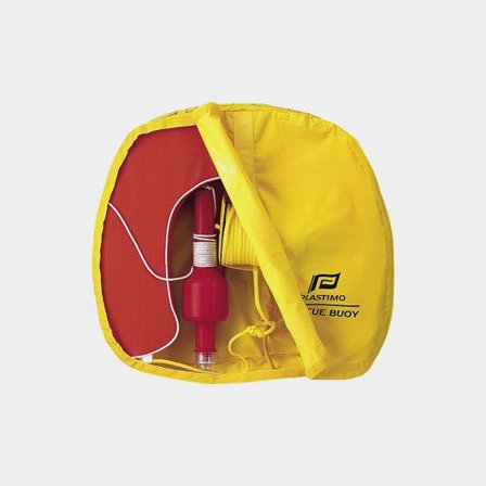 Hufeisenrettungsring Plastimo Rescue Buoy Yellow + 40 Meter Schwimmleine + Notlicht + Hülle - Boot