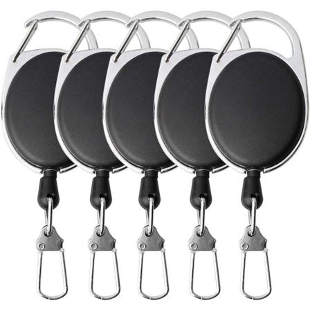 5 kpl kela-kiinnitteinen rullaava nimikorttikotelo avaimella