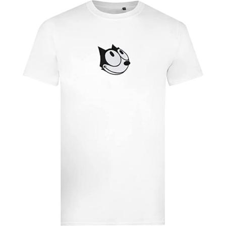 Felix The Cat Mens Broderad T-shirt S Vit/svart