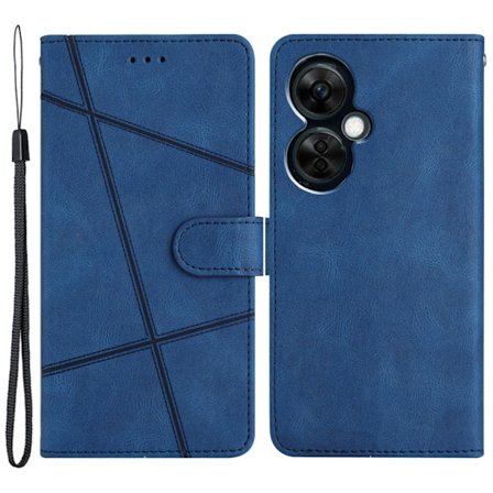 Stativfodral för OnePlus Nord CE 3 Lite 5G / Nord N30 5G Läder Telefon Plånbok Fodral Crazy Horse Texture Imprinted Lines Shell - Blå