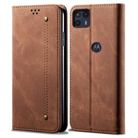Jeans Motorola Moto G50 5G Flip Etui - Kaffe Brown