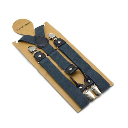 120 cm Svarta Hängslen för Män Justerbara Elastiska Herrhängslen med 4 Clips