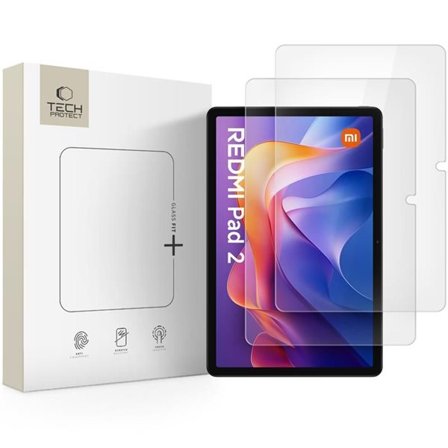 Tech-Protect Glass Fit+ 2-pak hærdet glas til Xiaomi Redmi Pad 2 11.0 / SE 11.0 - transparent