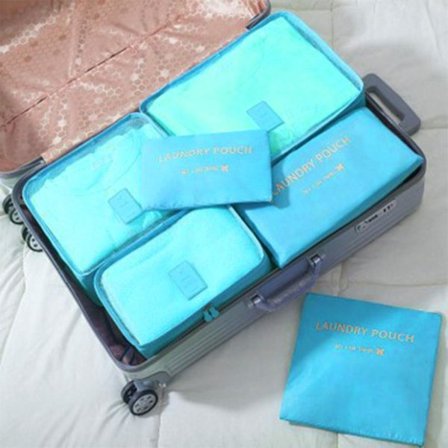 6 stk./sæt Rejse Vandafvisende Tøj Sortering Taske Pakning Cube Bagage Organizer