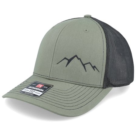 Wild Spirit - Grön trucker Keps - Small Mountain 112 Split Loden/Black Trucker @ Hatstore