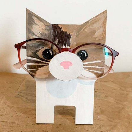 Træholder til briller i form af dyr, brillestativ, displaystativ, boligindretning til kontorbord