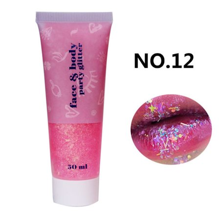 Transparent hvid ansigts- og kropsglimmer - Party glimmer festival rave kostume, egnet til kvinder og børn.