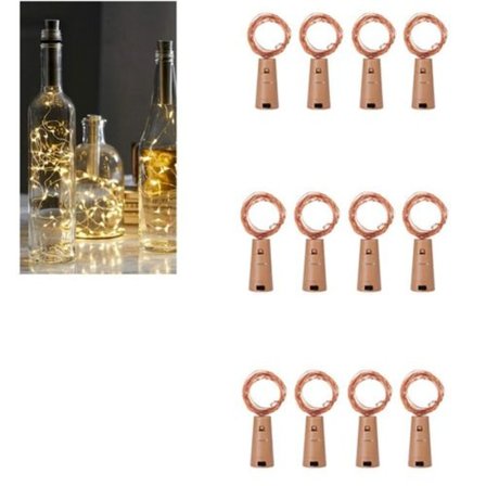 2M flaska ljus varmvit (10 st), batteridrivna ljusslingor för