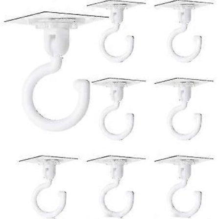 8 Stykker Gjennomsiktige Selvklebende Kroker 360 Graders Roterende Krok Sterk Selvklebende Krok Tak Veggkroker Uten Boring