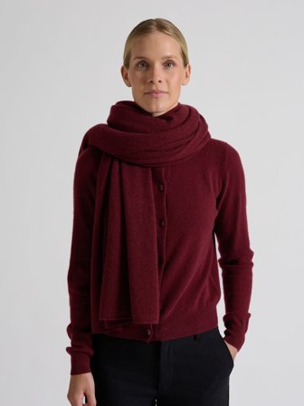 Kashmina - Florlett kashmirskjerf "Flow" - Bordeaux