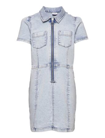 Dress Denim Linda Dresses & Skirts Dresses Casual Dresses Short-sleeved Casual Dresses Blå Lindex