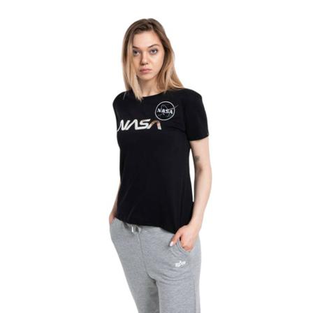 Alpha Industries, Koszulka damska Nasa Pm T Wmn 198053 373 XS Czarny, Kobieta, Rozmiar: S