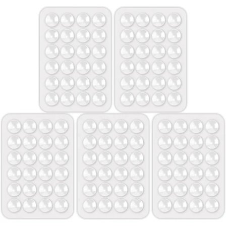 5 stk. Silikone Sugekop Telefonholder, Multifunktionel Telefon Sugekopbeslag til Bil Telefon Mini Sugekop Måtte Suge Telefoncover Lim Hvid