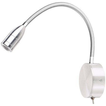 Svanehals sengelampe, LED-seng- og leselampe med svanehals, veggmontering, 3W, kald hvit