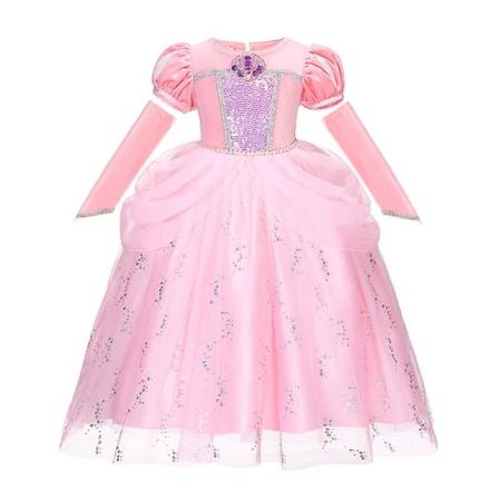 Disney Girls Lille Havfrue Ariel Charm Princess Kjoler Cosplay Børnekostume Karneval Fest Børn Halloween Dress Up Tøj V 3-4T (tag110) Ariel 19