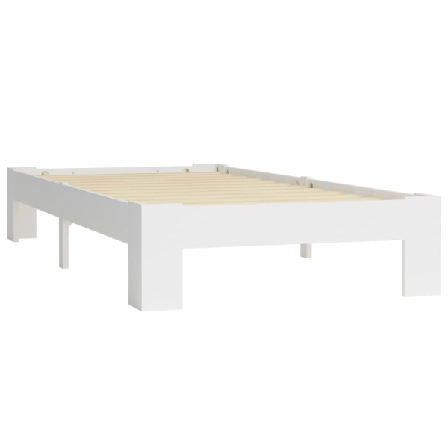 Vidaxl Sängram Vit Massiv Furu 100x200 Cm Vit