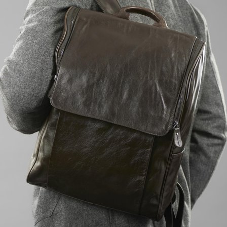 Grey Leather Backpack for Men - Leather bags