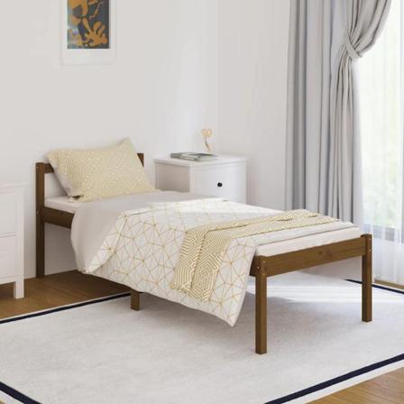 Vidaxl Sängram Honungsbrun Massiv Furu 90x200 Cm Brun