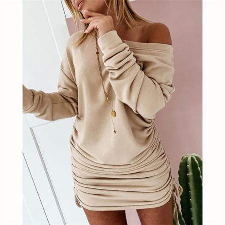 Lila Vinter Dam Sexig Miniklänning Party Snörning Grön Lång Sle