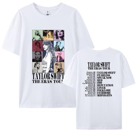 Trendy T-shirt til kvinder - Taylor grafisk t-shirt med rund hals, korte ærmer, trykt, oversized, strækbar, casual sommer-t-shirt, top med kort rund 