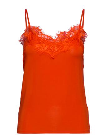Slclara Singlet Top Ærmeløs Top Orange Soaked In Luxury