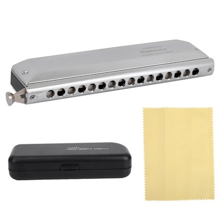 Kromatisk mundharmonika professionel mundharmonika til begyndere og professionelle spillere (16 huller)