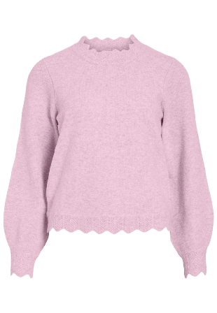 Vila VINIKOLINA O-Neck Knit Top Stickat Dam Rosa S
