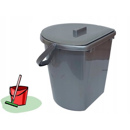 Bentom 11L Vägghink med lock Silver_MGF