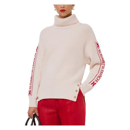 Elisabetta Franchi Turtlenecks Hvid, Dame Rullekraver, Størrelse: XS