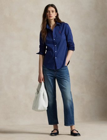 Polo Ralph Lauren Classic Fit Cotton Twill Shirt - Navy - XS