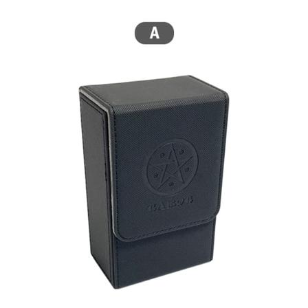 Tarot Card Opbevaringsboks Dobbelt PU læder brætspil pokeretui Black A