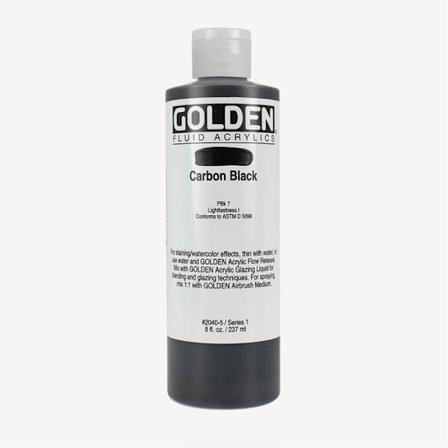 Akrylfärg - Golden - Kolsvart - 236ml - Matt Finish - Professionell