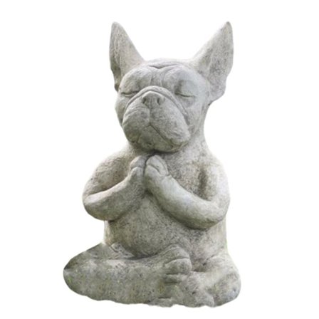 Fransk Bulldog Hage Statue Utendørs Meditasjon Resin Håndverk Hunde Minnesmerker Hundefigurer