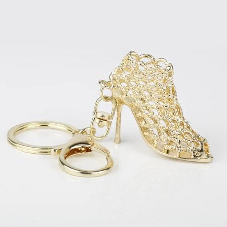 Højhælede sko nøglering rhinestone bil nøgleringe kvinder taske charms nøgleringe nøgleringe mode krystal nøgleholder S15000 Gold