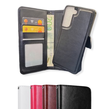 Samsung S21 FE Cover / Magnetisk Cover 2 i 1 - Vælg Farve! Sort{sl}