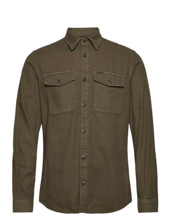 Marine Slim Shirt L\S Skjorte Casual Khakigrønn G-Star RAW