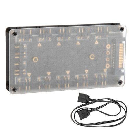 Fan Hub Splitter til ASUS/MSI AURA Motherboard RGB 5V 3‐Pin 10‐i‐1 Interface Udvidelse
