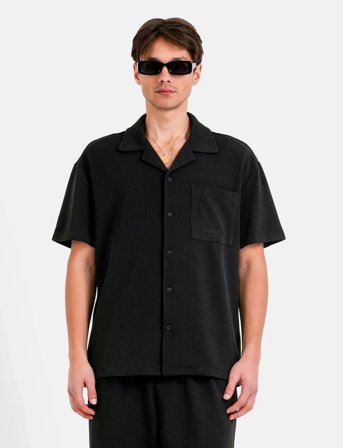 SIXTH JUNE Crepe Fabric Ss Shirt - Black - L