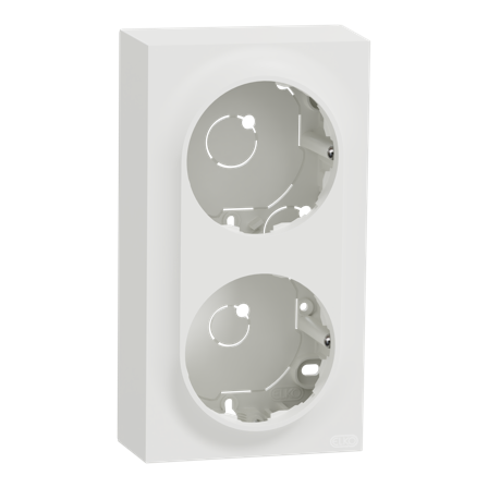 Elko EKO50028 Pintakehys 2-pintakojerasia, korkea Valkoinen, Kytkimet & pistorasiat