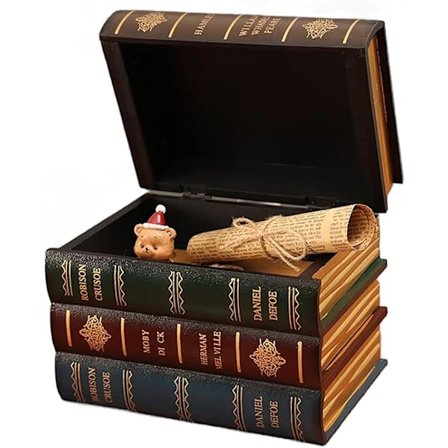 Vintage teksturerte dekkede stasjonære datamaskiner falske bokoppbevaringsbokser kontorrekvisitter bøker dekorasjoner (10 x 13 x 16 cm)