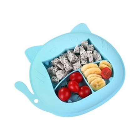 Silikoninen vauvanruokalauta, lasten silikonilauta liukumattomalla imukupilla, jossa erillinen mikroaaltouunissa käytettävä pöytäliina