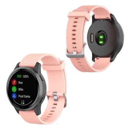Garmin Vivoactive 4 texturerat klockarmband i silikon - Rosa